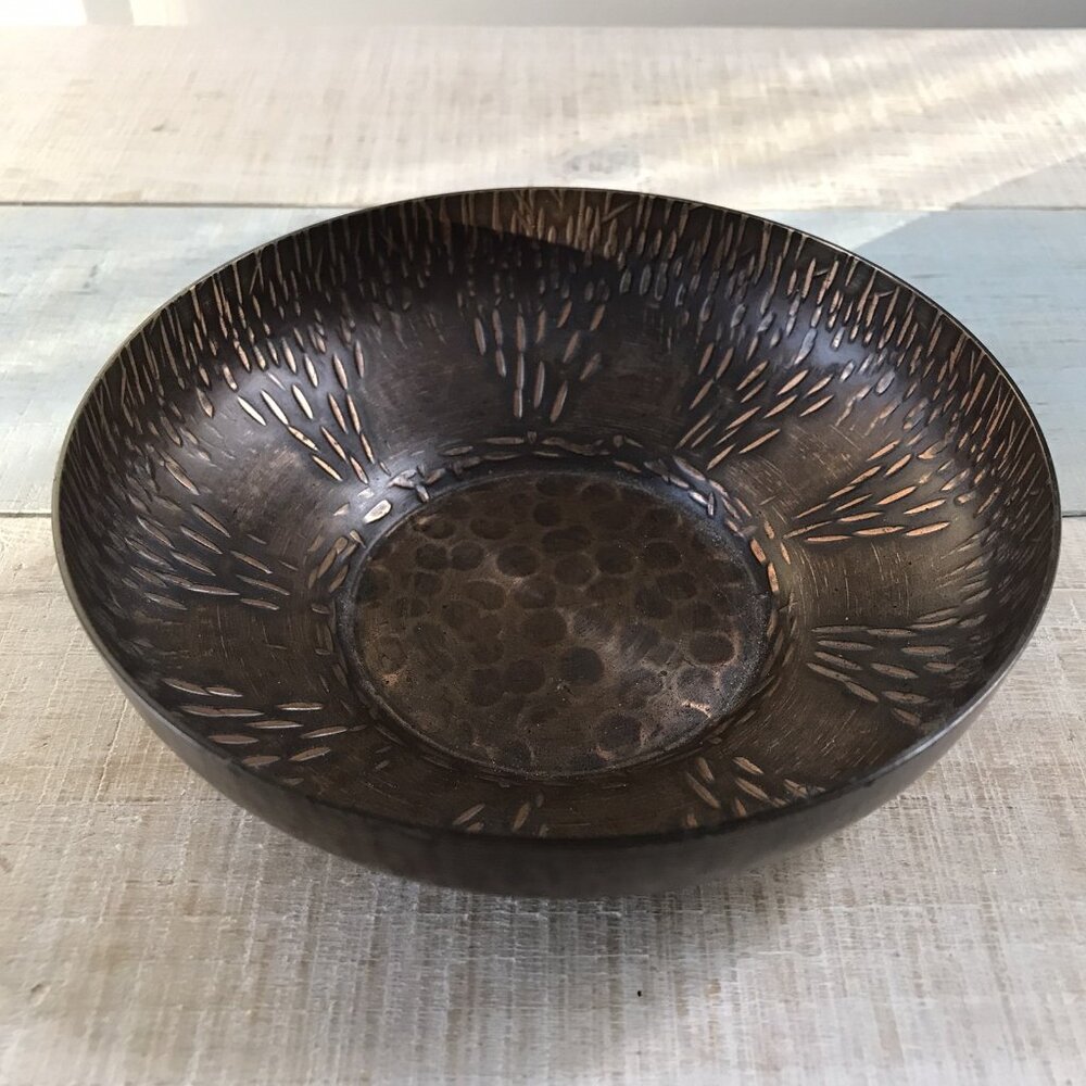 Vintage WALL Handarbeit Copper Bowl Germany Hammered Trinket Dish MCM Decorative